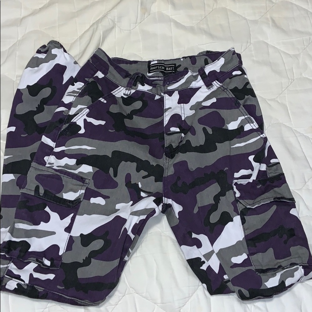 Fashion Nova Purple Camo Cargo Pants